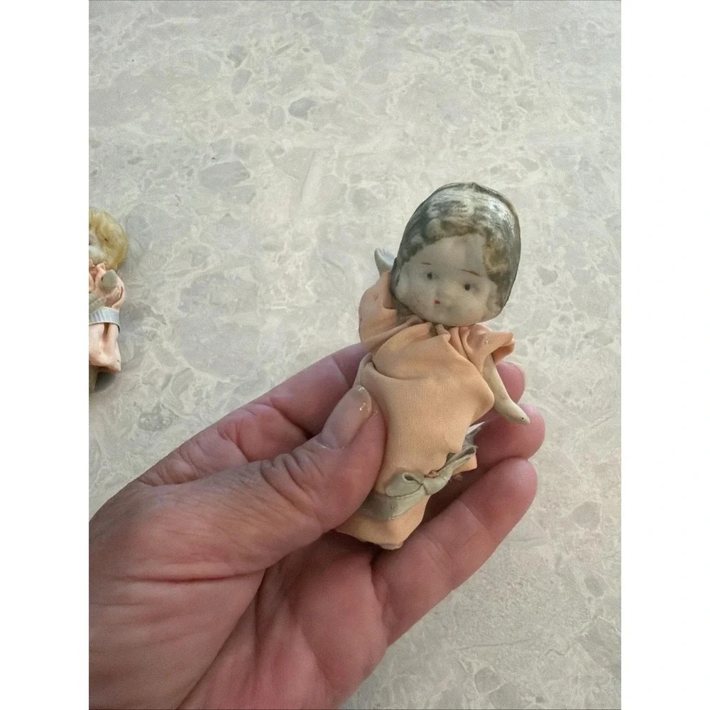 Small Porcelain Antique Dolls Set Of 3